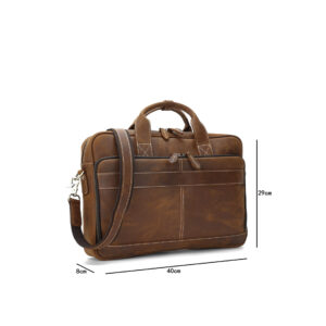 Horse Leather Men’s Shoulder Bag Leather Laptop Men’s Briefcase Portable