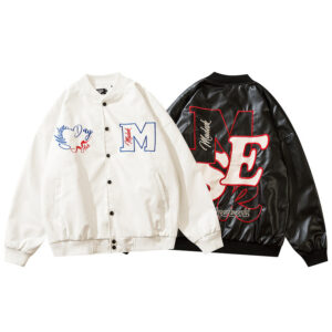 Men’s Loose Vintage Embroidered Baseball Jacket