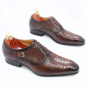 Men’s Leather Snake Print Leather Shoes Business Dress Shoes