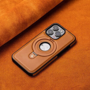 Applicable 16ProMax Magnetic Bracket Phone Case Business Leather Case Protective Case