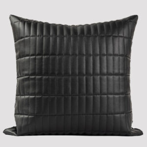 Modern Minimalist Black Leather Waist Pillow