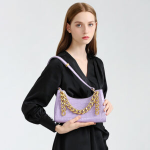 Chain leather shoulder bag