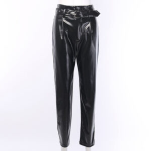 Personality belt casual leather pants