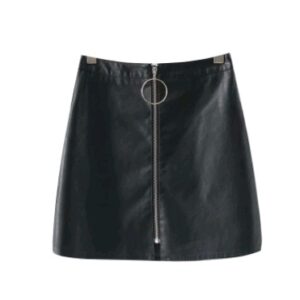 Autumn and winter black PU leather skirt skirt high waist large size super fire A word skirt zipper female bag hip skirt short skirt