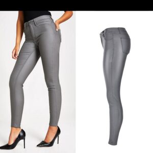 Women’s body leather pants denim pants