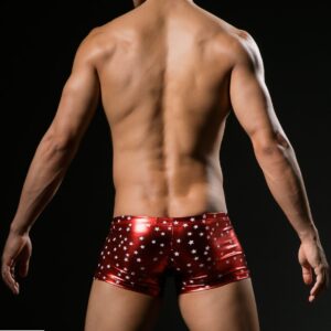 Faux leather patent leather underwear star boxer