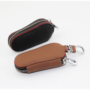 Car key bag universal leather zipper key pack