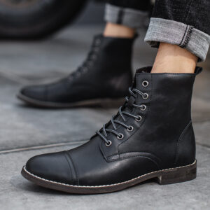 Men’s shoes plus cashmere cotton shoes leather boots ankle boots