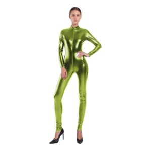 Women’s Rubberized Faux Leather Shiny Bodysuit