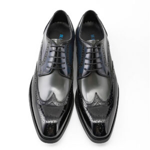 Business Formal Wear Leather Shoes Men British Square Toe Men’s Shoes Cowhide Color Matching