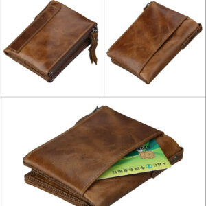 Men’s wallet Short men’s wallet Anti-theft brush leather wallet men