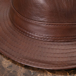 Men And Women Leather Tycoon Jazz Hat