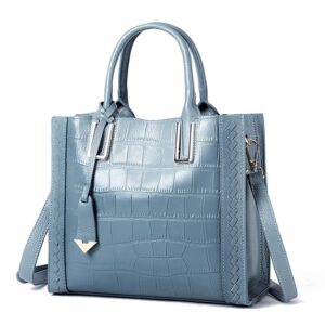 Crocodile Pattern Woven Handbag Women Leather Handbags