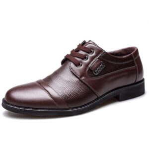 Men’s Casual Leather Shoes Lychee Pattern Leather Shoes Men’s Shoes