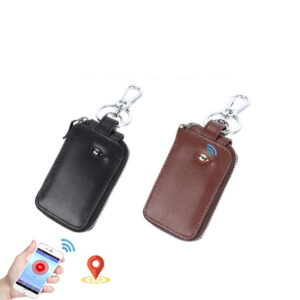 Bluetooth Anti-Lost Device Leather Keychain Car Leather Key Case