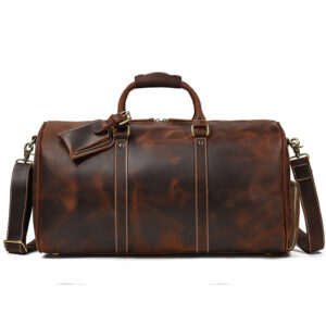 Leather Travel Bag Crazy Horse Leather Retro Duffel Bag