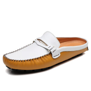 Men’s Slippers, Men’s Trendy, Summer Leather Half-Support Men