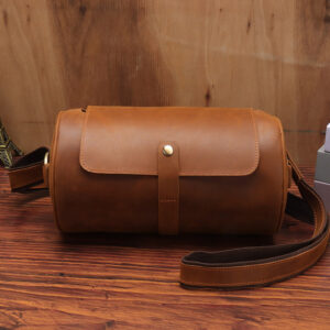 Vintage Leather Cylinder Bag