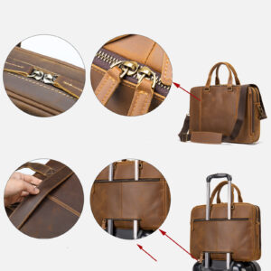 MVA Briefcase, Leather Men’s Business Handbag, First Layer Leather Laptop Business Bag, Spot Wholesale