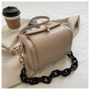 Luxury Chain Women Handbag Solid color Square Tote bag High quality PU Leather Women’s Designer Handbag Vintage Shoulder Bag