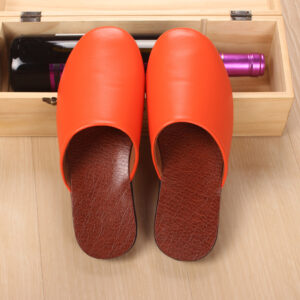 Custom  Haining Leather Slippers Men”S And Women”S Baotou Home Floor In Spring And Winter