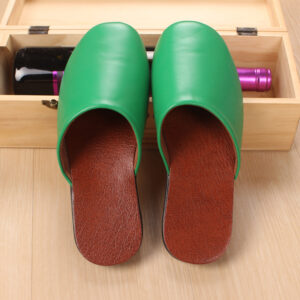 Custom  Haining Leather Slippers Men”S And Women”S Baotou Home Floor In Spring And Winter