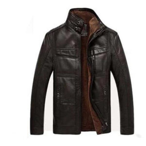 Men’s Leather Jackets For Winter Jacket Men And Coats Leather Male Coat For Brand Men’s Oblique Zipper Winter Down Biker Jacket