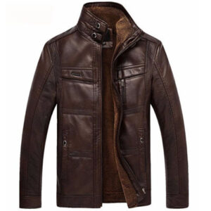 Men’s Leather Jackets For Winter Jacket Men And Coats Leather Male Coat For Brand Men’s Oblique Zipper Winter Down Biker Jacket