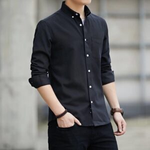 Men’s Shirts Slim Fit Casual Long Sleeve Shirts Business Men