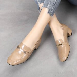 New Style Single Shoes Women Thick Heel Comfortable Korean Fashion Women’s Leather Shoes Mid-heel