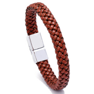 Men’s Leather Jewelry Jewelry Ethnic Style Retro Alloy Magnetic Buckle Leather Bracelet