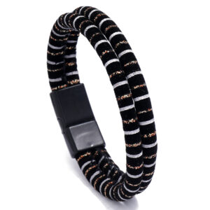 Men’s Leather Jewelry Jewelry Ethnic Style Retro Alloy Magnetic Buckle Leather Bracelet