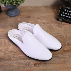 Summer Fashion Casual Men’s Slippers, Soft Leather Soft Sole Baotou Half Slippers