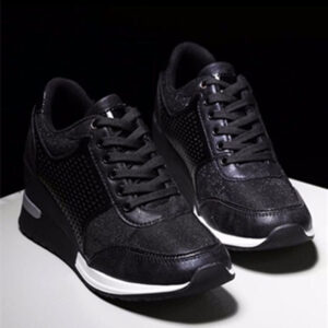 Lacing Sneakers With Platform Heels For Women