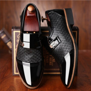 Embossed Men’s Leather Shoes, Men’s Casual Leather Shoes