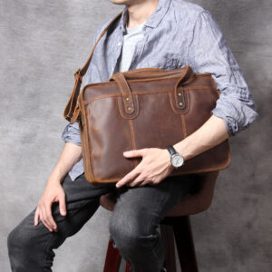 Men’s Handmade Leather Laptop Bag Luggage