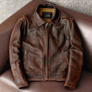 Motorcycle Short Stone Grinding Worn Coat