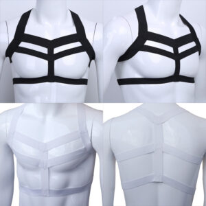 Mens Harness Bondage Costume Halter Neck Elastic