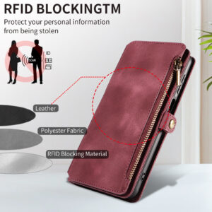 Zipper Leather Case Phone Case Multifunctional Protective Cover