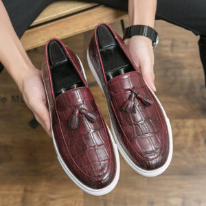 Men’s Business Casual Sneakers Plus Size Leather Shoes Men