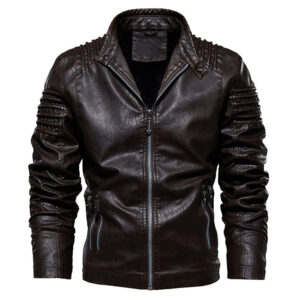 Fashion Motorcycle Coat Warm Leather Jacket New Men