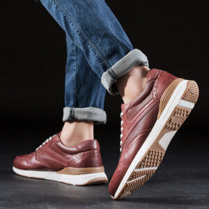 Men’s Winter Travel Toe Cap Leather Sneakers