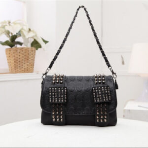 Fashion Women Black Leather Messenger Bags&wallet