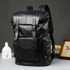 Men’s Leather High Quality Backpack Youth Travel School Laptop Bags