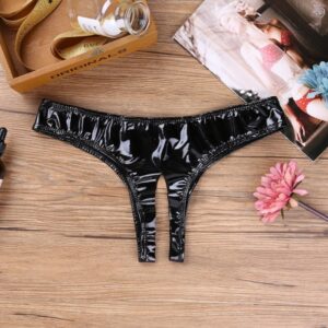 Sexy Lingerie Mini Panties Sexy Women’s T-pants Patent Leather Thong