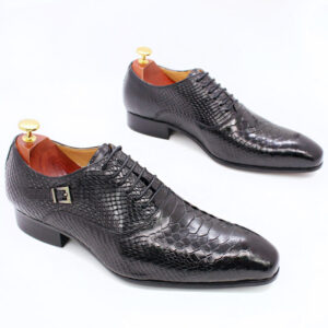 Men’s Leather Snake Print Leather Shoes Business Dress Shoes