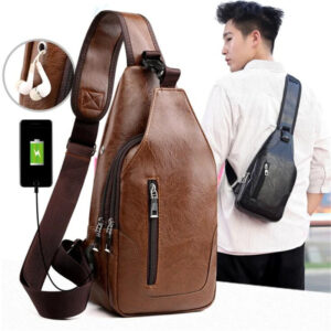 Luxury Brand Messenger Bag Leather Men Chest Bag Vintage Crossbody Shoulder Bag Men’s Business Sling Bags Male Casual Chest Pack