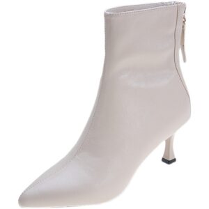 Women’s Soft Leather High Heel Pointed Stiletto Heel Ankle Boots