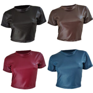 Faux leather T-shirt