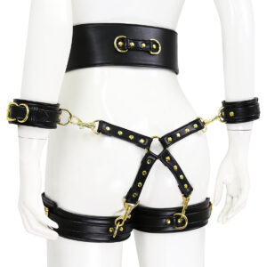 4-piece leather bundled corset cross